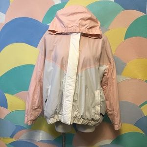 Abercrombie Warm Pink white Zip Up Jacket large